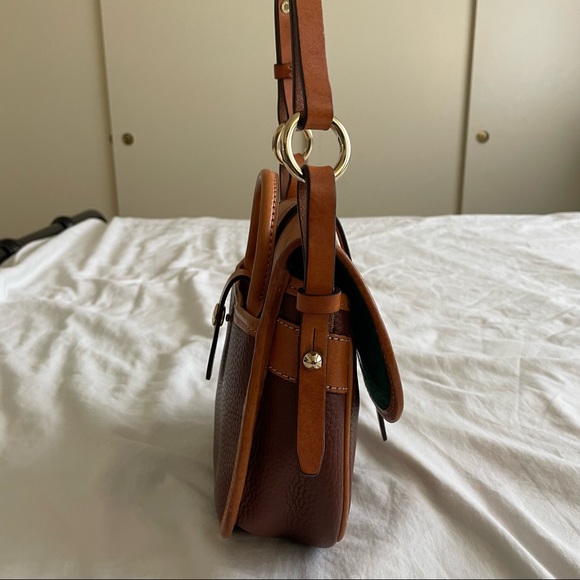 Dooney & Bourke Leather Verona Christina Cross Body Bag in Cognac - Picture 7 of 9